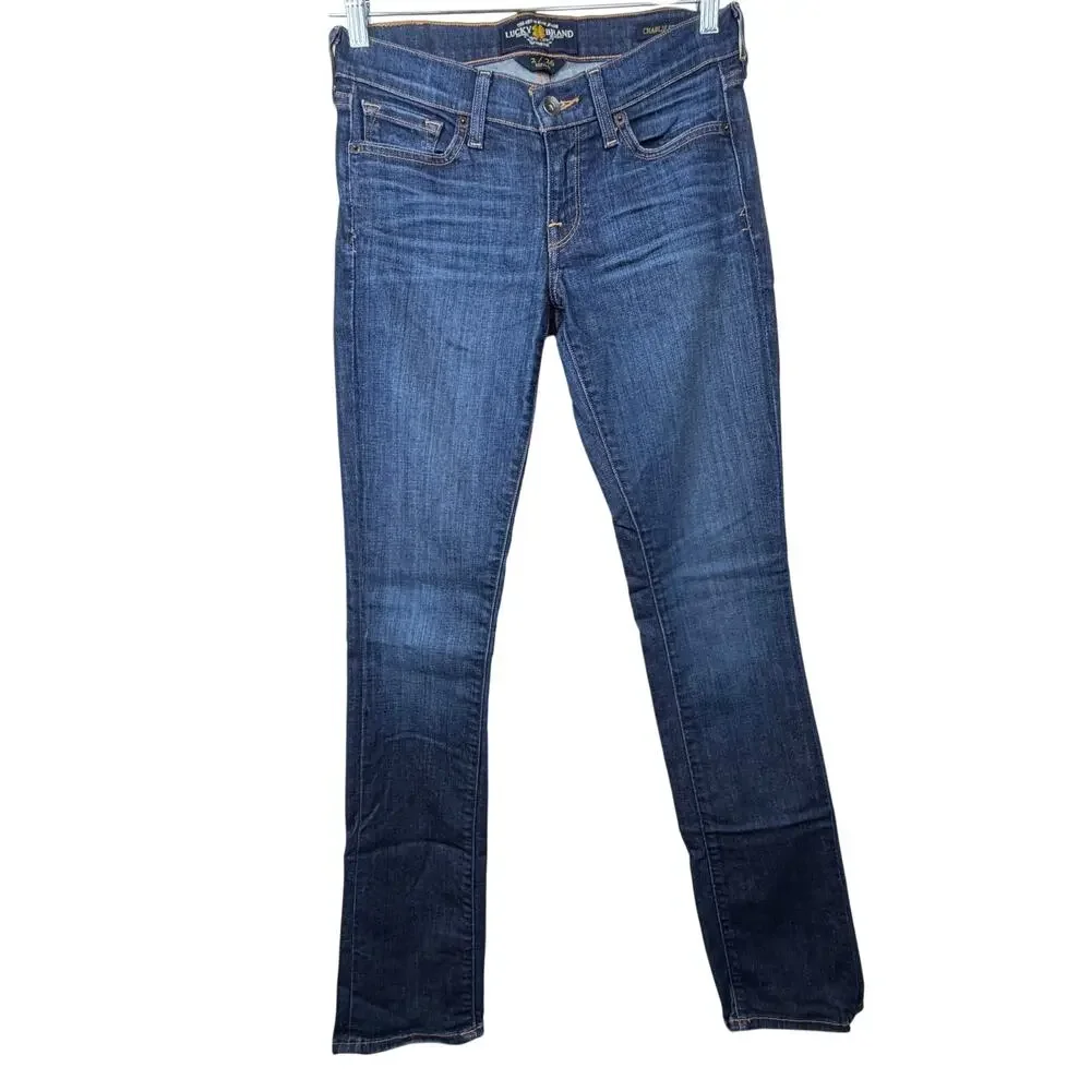 Lucky Brand NWOT Sandstorm Southside Charlie Straight Lower Mid-Rise Denim Jeans - Picture 3 of 8